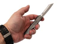 Нож складной Higonokami Nagao Kanekoma, 80мм, сталь SK-5 3 слоя, рукоять нержавеющая сталь черная