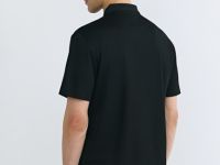 Поло из техноткани с воротником на молнии, Черный