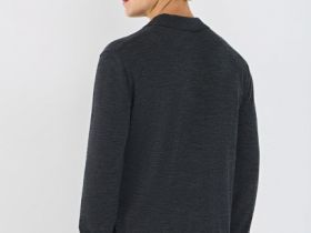 Джемпер поло из шерсти мериноса, Серый
