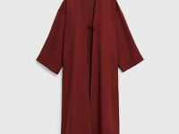 Кимоно на завязках из вискозы и льна, Оранжевый