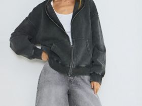 Джинсовые шорты-бермуды с высокой посадкой, Серый