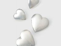 Серьги-локеты в форме сердца, 2 пары, Серебряный