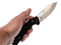 Складной нож Obertech ns-01 Drop point satin, сталь VG-10, рукоять G10, черный