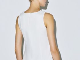 Майка с баской и рельефами, Белый