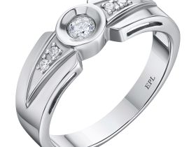 Классическое кольцо из белого золота с бриллиантами э0901кц03081600