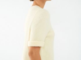 Укороченный кардиган с содержанием шерсти, Желтый