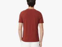 Мужская футболка Lacoste с воротником в полоску из эластичного хлопка