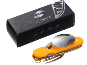 Нож перочинный Stinger 109 мм, 8 функций, оранжевый