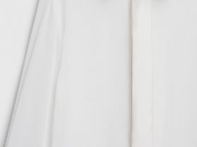 Блузка из жатого шифона с галстуком, Белый