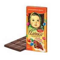 Шоколад «Алёнка» с разноцветным драже, Красный Октябрь, 75 гр.