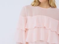 Платье мини А-силуэта с воланами, Оранжевый