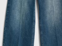 Широкие джинсы с поясом, Синий