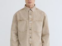 Куртка-рубашка из твила с карманами, Бежевый