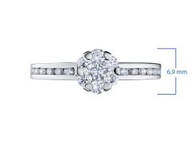 Кольцо из белого золота с бриллиантами э4701кц10184800