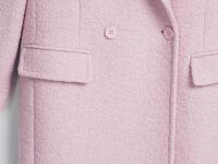 Длинное двубортное пальто из шерсти, Розовый