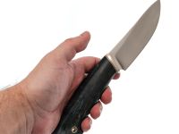 Шкуросъёмный нож Кайман, сталь PGK , рукоять мельхиор, стабилизированная карельская береза