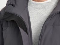 Утепленное стеганое полупальто с капюшоном