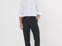 Рубашка из эластичной ткани, Белый