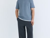 Футболка с имитацией второго слоя, Синий