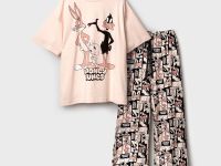 Комплект трикотажный для девочек: фуфайка (футболка), брюки