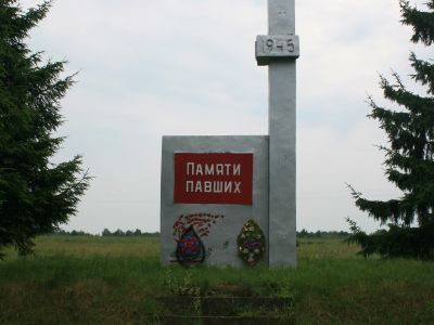 Место казни гитлеровцами 300 советских граждан в 1942 г. Установлен обелиск