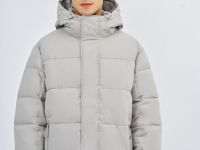 Утеплённая куртка с капюшоном, Серый