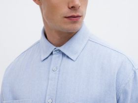 Рубашка из твила, Голубой