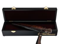 Авторский нож Ястреб, сталь мозаичный дамаск, подарочная шкатулка