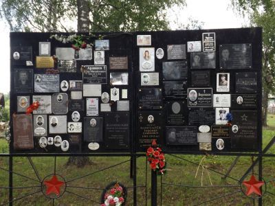 Братская могила воинов Советской Армии, погибших в 1941-1943 гг. в боях с немецко-фашистскими захватчиками. Установлена скульптура