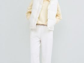 Утеплённый вельветовый жилет, Бежевый