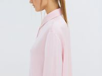 Блузка из жатого сатина, Розовый