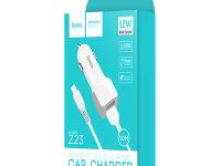 Автомобильное зарядное устройство Hoco Z23 grand style 2xUSB/кабель USB- Lightning 12W (белый)
