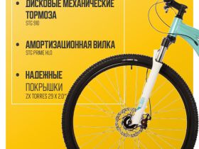 Женский велосипед Stinger Vega Std 29, год 2024, цвет Зеленый, ростовка 19