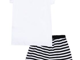 Комплект трикотажный для девочек: фуфайка (футболка), шорты