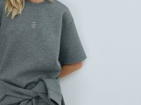 Футболка оверсайз с принтом, Серый