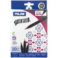 Набор фломастеров Milan "Brush" 10 цв в картонной упаковке