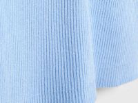 Джемпер в рубчик с воротником-поло, Голубой