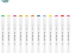 Набор маркеров для скетчинга MESHU 12 цв, основные и флуоресцентные цвета