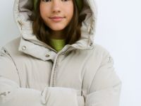 Пуховик для девочек, Бежевый