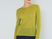 Полупрозрачный джемпер из шерсти альпака, Зеленый