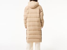 Женский длинный пуховик Lacoste с высоким воротом