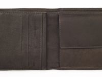 Портмоне ZIPPO, коричневое, натуральная кожа / холщовая ткань, 11x1,5x10,5 см