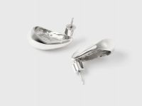 Серьги с эффектом мятого металла, Серебряный