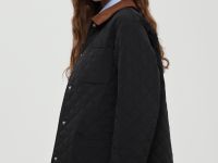 Утепленная куртка с вельветовым воротником