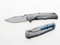 Нож складной LionSteel T.R.E. Blue Titanium, TRE BL, сталь M390, рукоять титан