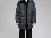 Стеганая куртка с капюшоном и меховой опушкой