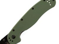 Складной нож полусеррейторный Ontario RAT 1, сталь AUS-8, рукоять термопластик GRN, зеленый/черный