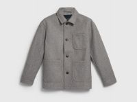 Куртка из пальтовой ткани с накладными карманами, Бежевый