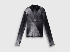 Джемпер-анорак с эффектом стирки, Серый