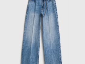 Широкие джинсы Wide leg с ремнём, Синий